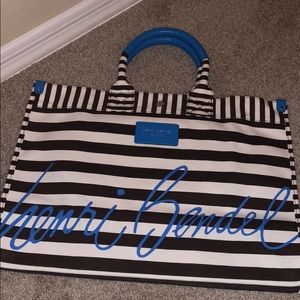 Henri Bendel signature stripe canvas tote